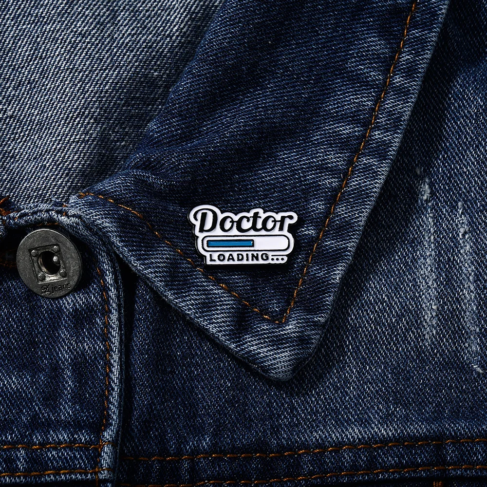 6 Styles Blue Letter Pharmagist Maybe = Yes/No Doctor Enamel Pins  I'll Be Awake For You Yes I Enjoy Math Words Brooches