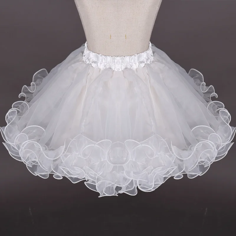 Children\'s Dress Pannier Princess Lolita Boneless Petticoat Wedding Dress Underdress White Lace Mesh Underskirt For Kids