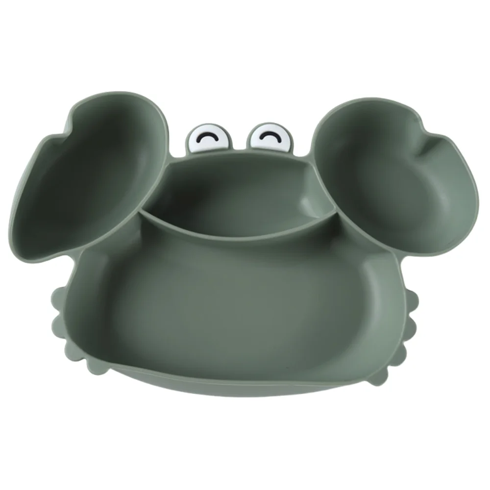 

Portable Children Crab Silicone Suction Bowls Flexible Waterproof Baby Compartmentalized Dinner Plate Lightweight