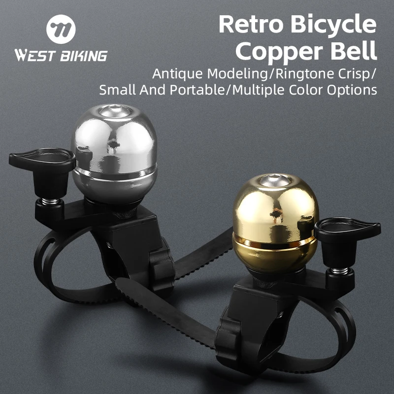 WEST BIKING Bike Bell Mountain Road Bicycle Horn Sound Alarm For Safety Cycling Handlebar Metal Ring Call Bike Accessories