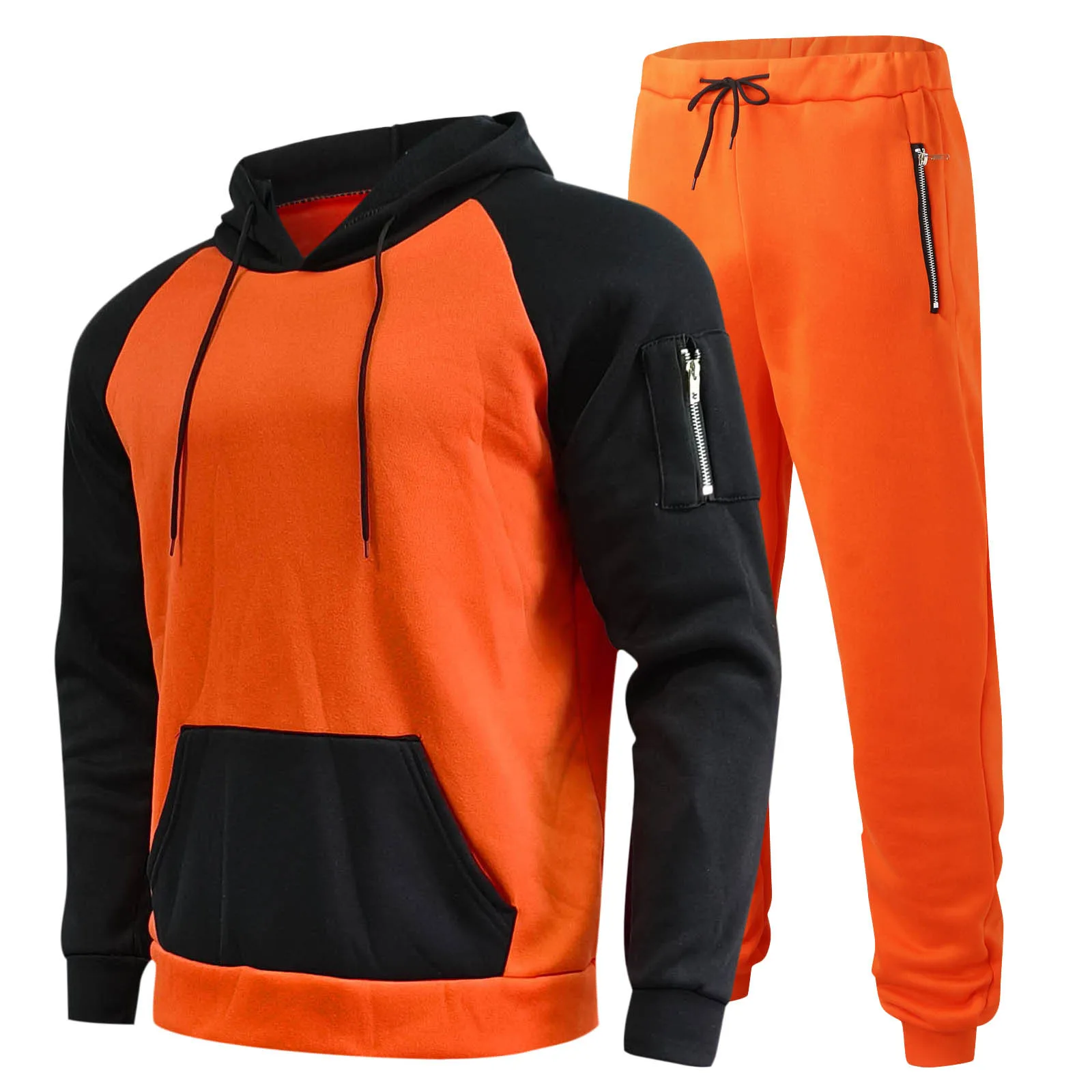 Winter Thickened Hair Grab Zipper Sweater Two-piece Set Sports And Leisure Men's Suit view 4