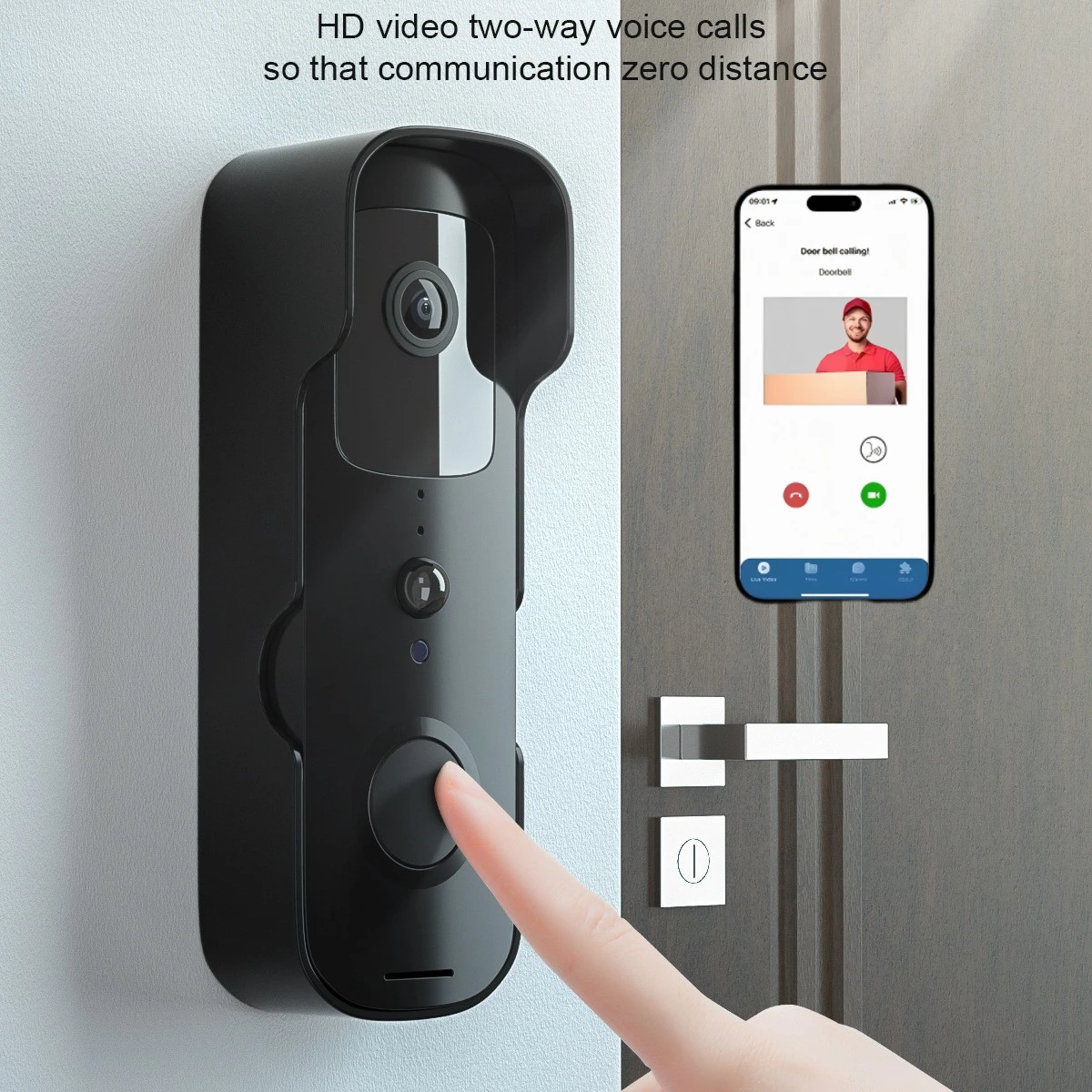 Tuya Smart Wireless Doorbell 1080P Waterproof WiFi Camera with Digital Peephole & Video Intercom Smart Home Door Bells