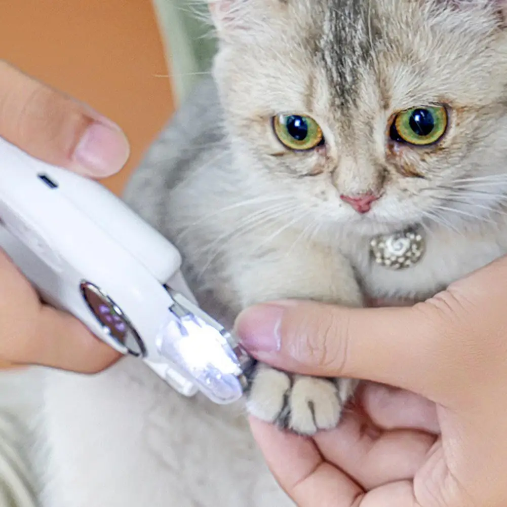 Lightweight Pet Nail Clippers 2-in-1 Dog Nail Clippers Grinder Usb Rechargeable Electric Pet Trimmer with Led Light for Dogs