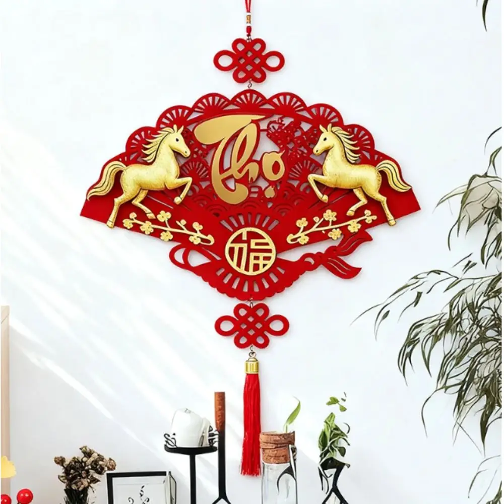 النمط الصيني الفيتنامية السنة الجديدة قلادة التقليدية الأحمر فيتنام محظوظ زخرفة نعمة مع المعلقات شخصية فو شرابة