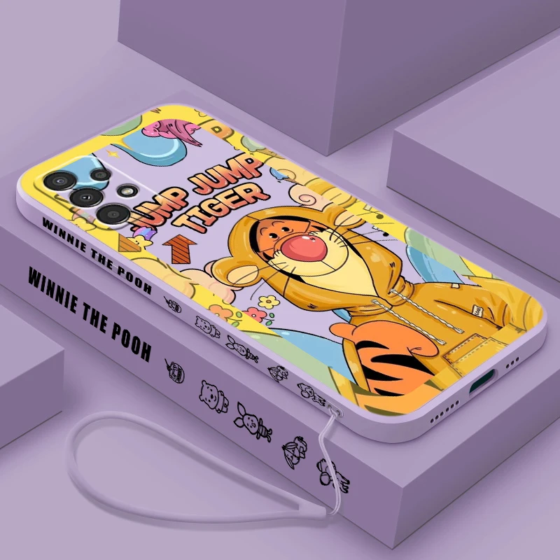 Disney Tigger Winnie Pooh For Samsung A72 A54 A53 A52 A42 A34 A32 A25 A24 A23 A22 Liquid Left Rope Phone Case