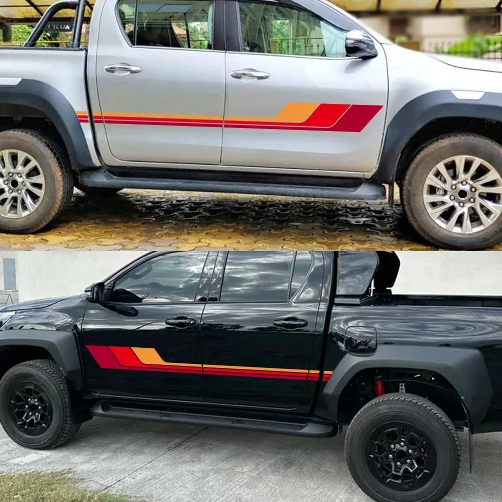 Car Sticker for Toyota Hilux Revo Vigo Rocco SR5 Door Side Colors Stripes Decor Decal Vinyl Film Cover Auto Tuning Accessories