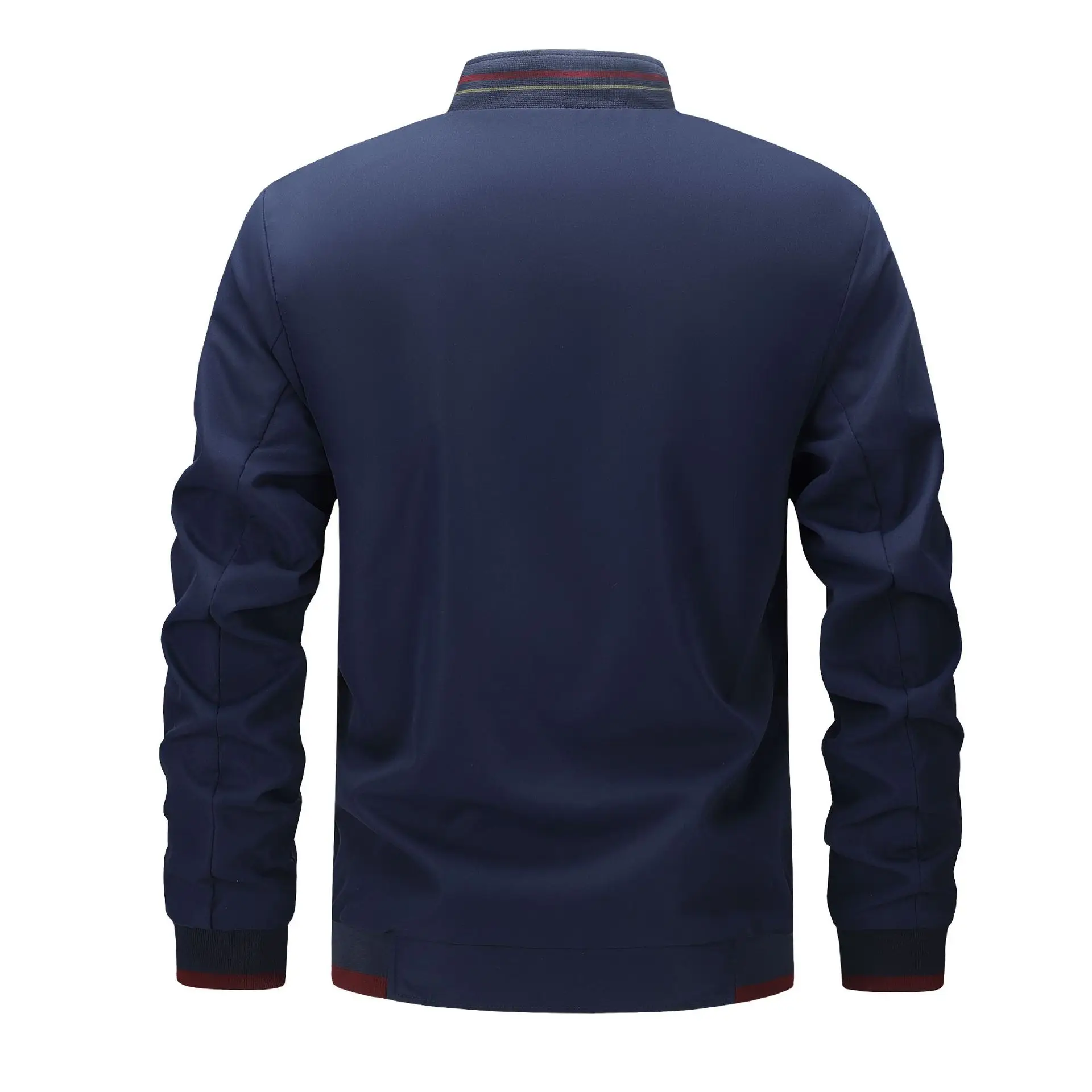 Men Layering Coat Men's Reversible Patchwork Color Jacket with Stand Collar Pockets Outwear Coat for Long Sleeve Elastic Cuffs