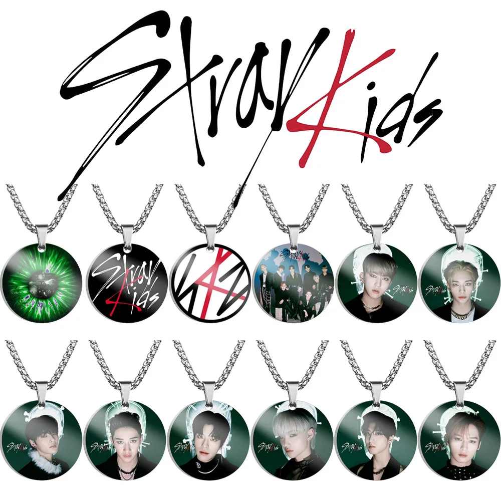 

JYP Новое бродячее детское ожерелье из нержавеющей стали с цветным принтом, подвеска из титановой стали, аксессуары, подарки для фанатов