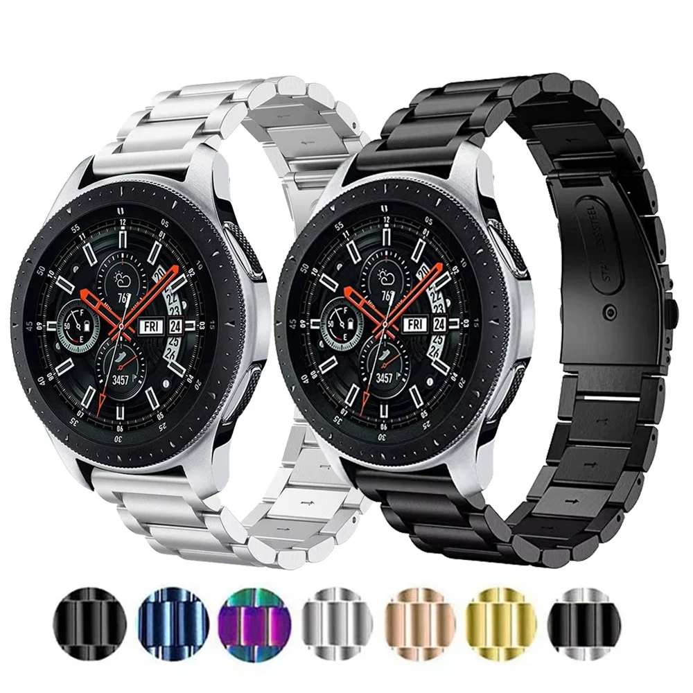Correa de Metal de 22mm para Samsung Galaxy Watch 3, 45mm, 46mm Gear S3 Frontier, pulsera de acero inoxidable, Correa Gear S3, Correa de reloj clásica