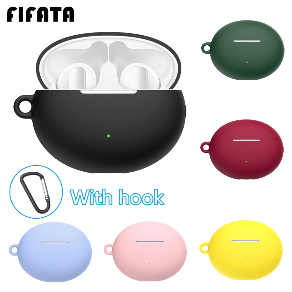 FIFATA Silicone Earphone Cover Case For Huawei Freebuds 4i Headset Protector Shell Accessories For Freebuds 4i Case With Hook