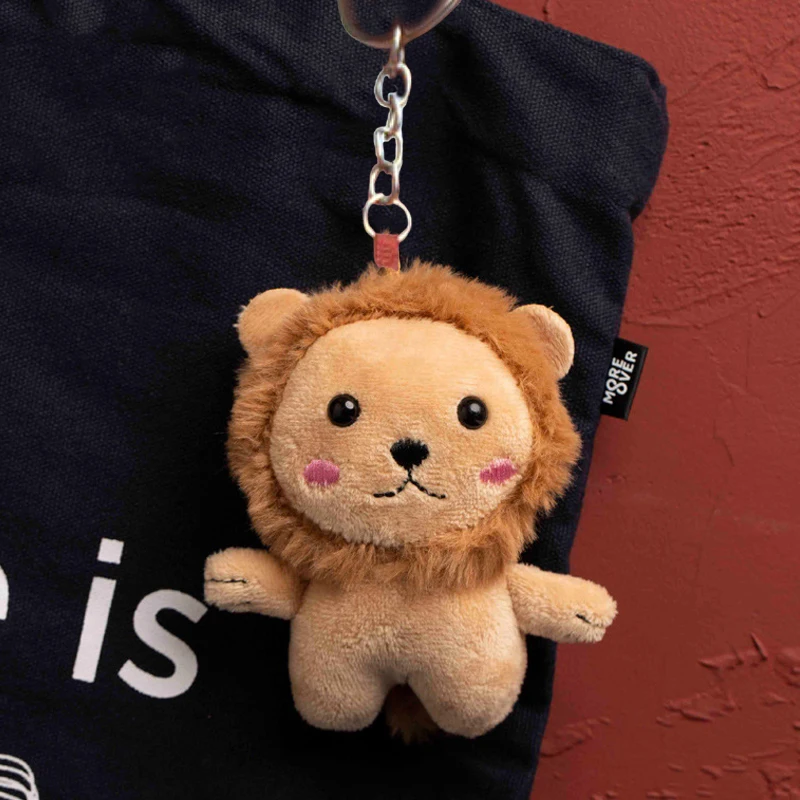 Lovely Lion Plush Toy Cartoon Animal Stuffed Doll Keychain Plusies Toys Cute Backpack Pendant Key Holder For Children Gifts