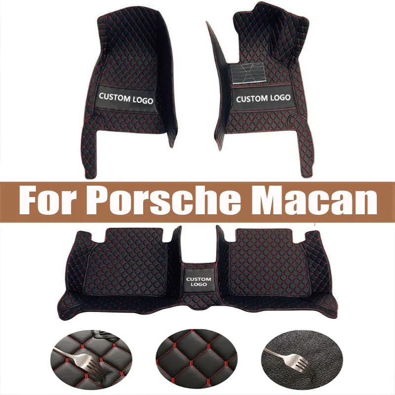 

Car Floor Mats For Porsche Macan 95B 2018 2017 2016 2015 2014 Leather Car Mats Full Set Tapis Voiture Car Accessories Interior