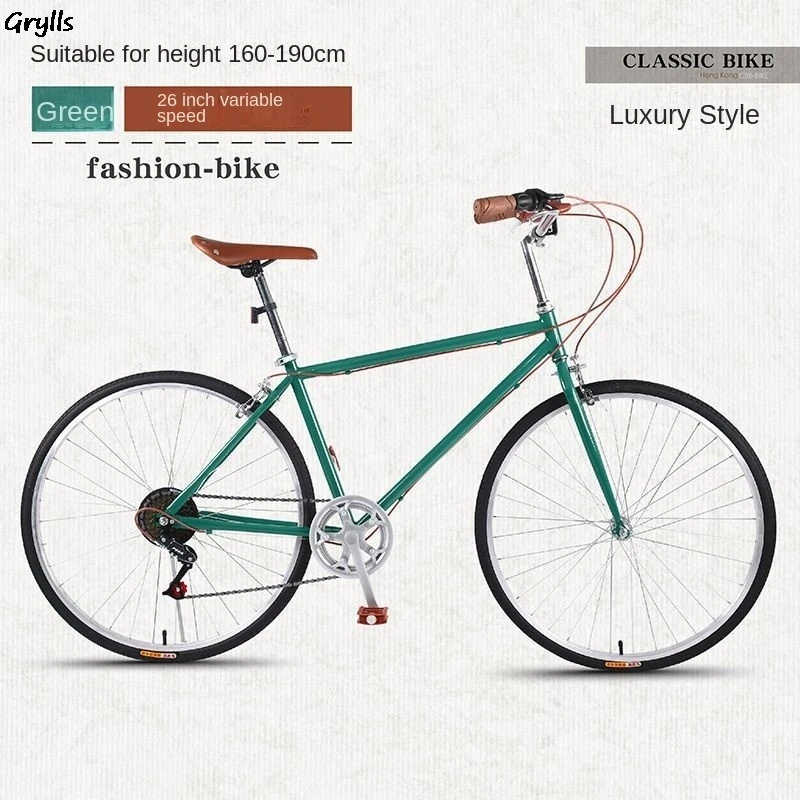 Retro Variable Geschwindigkeit Licht Straßenrennen Sportfahrrad für Männer Pendler Männlich Medium Hot New Grylls 26