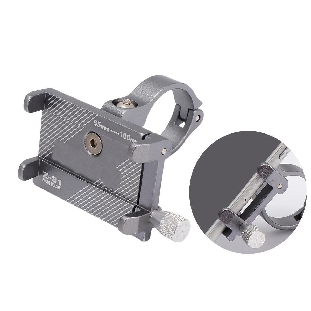 

1pc Bike Phone Holder Aluminum Mount For 31.8/25.4Mm Handlebar 55-100Mm Width Phone Bicycle Riding Navigation Bracket Stand