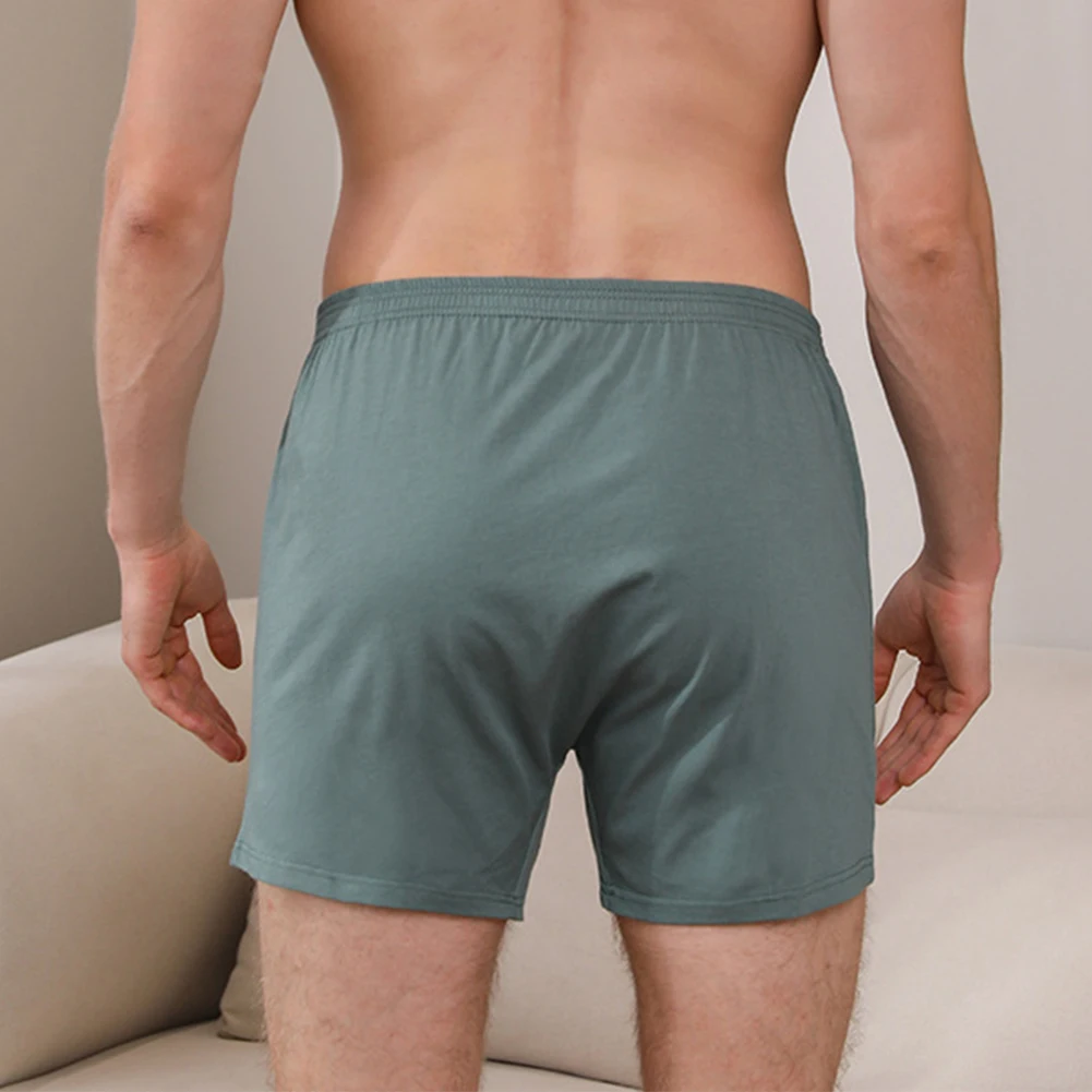 Men Casual Loose Wide Leg Cotton Short Home Wear Underwear Underpants