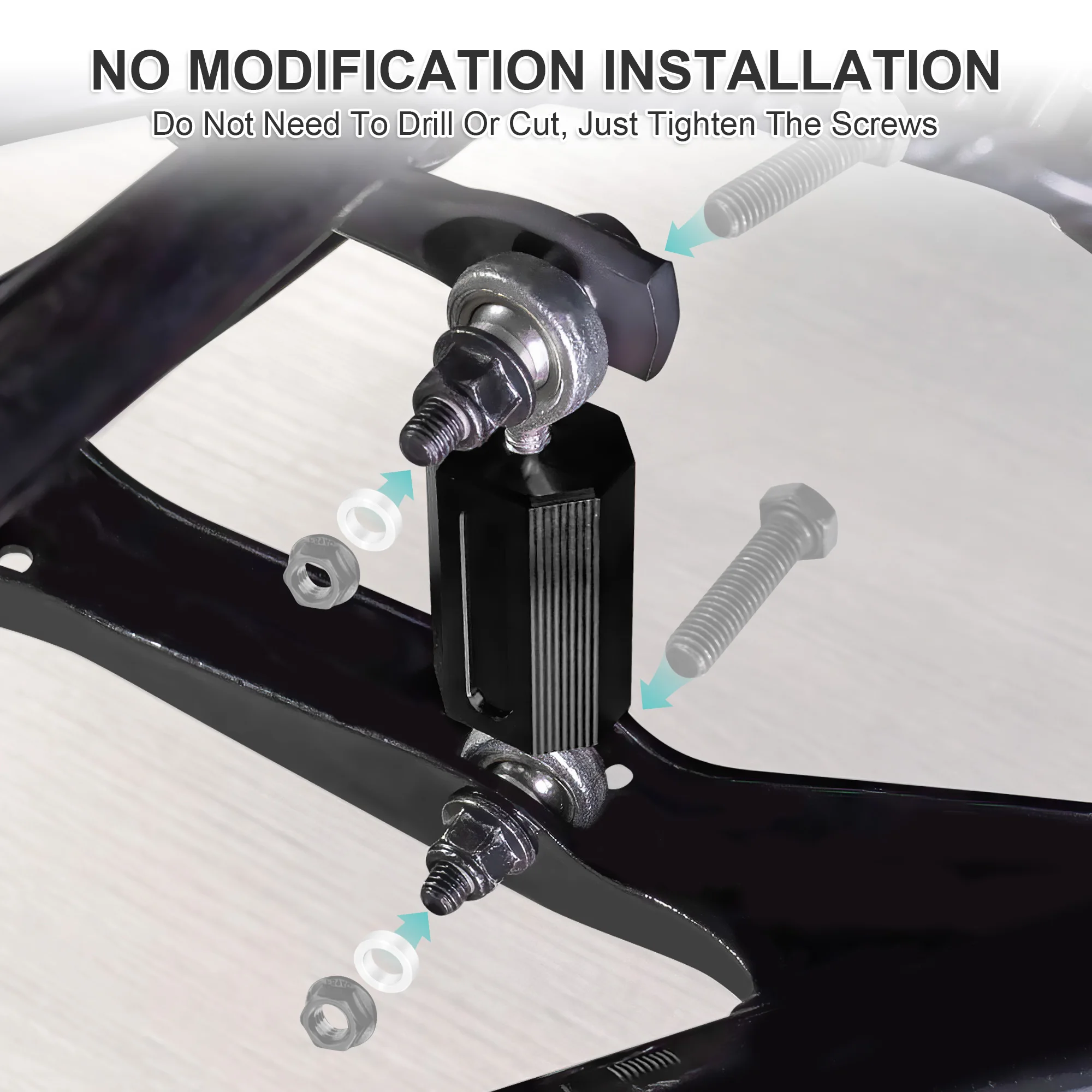 Schwarze externe Pleuel-Heim-Joint-Set, 6 mm, Motorradzubehör, Aluminium-Stabilisator-Endglieder für Can-Am Ryker alle Modelle