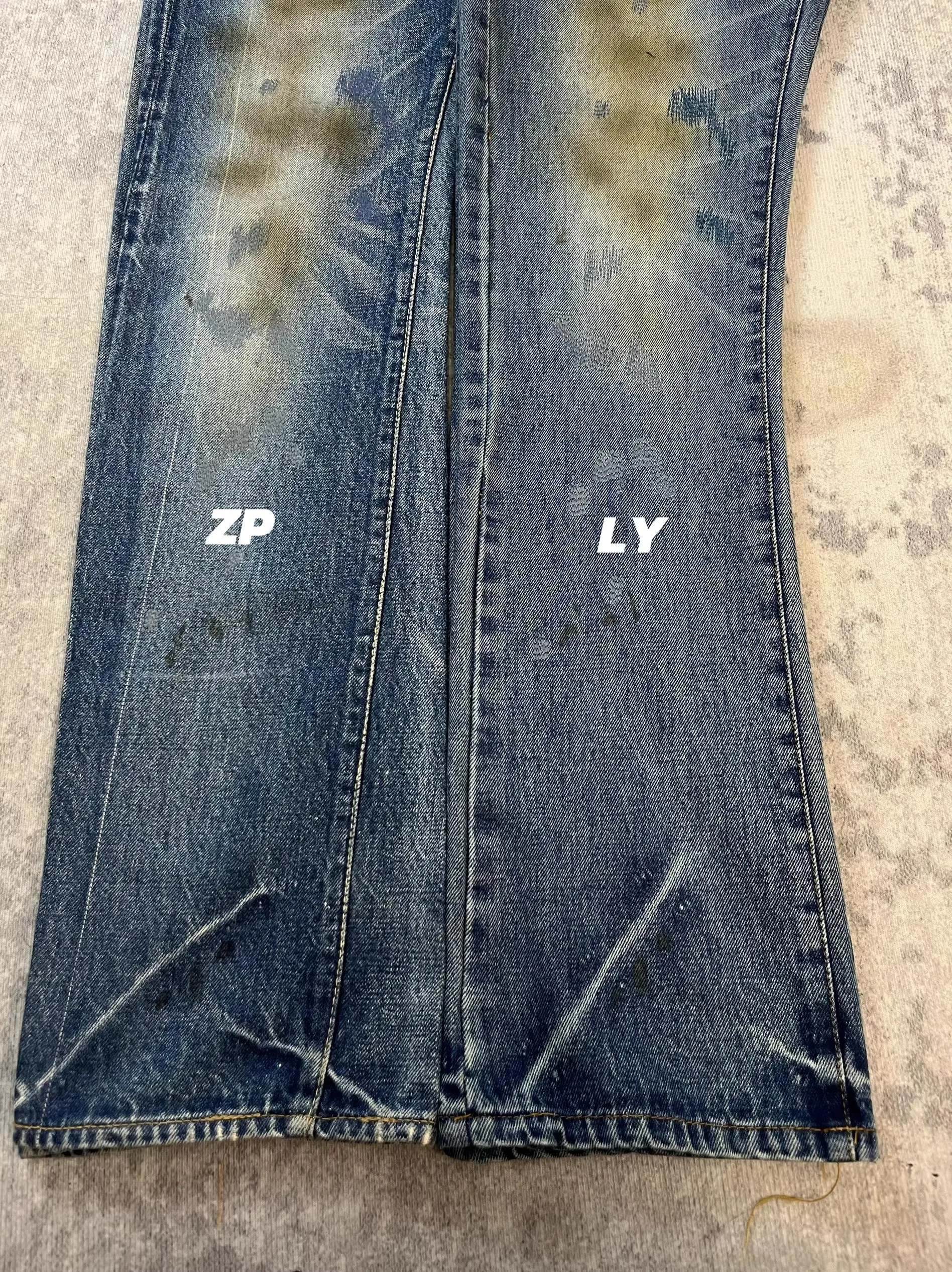 العلامة التجارية الجديدة Undercover شخصيات متعددة تناسب مستقيم بانت الجينز القطن الدنيم السراويل الراحة جينز غير رسمي حجم 1 2 3 # N189 #5