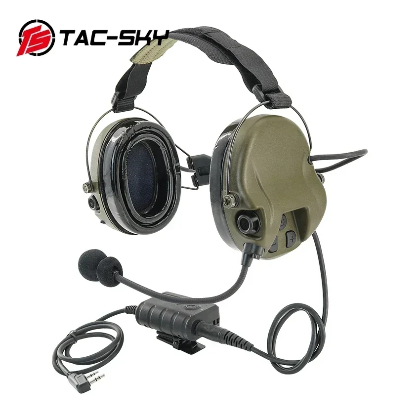 

TS TAC-SKY Hearing Protection Silicone Ear Muffs, Hunting and Shooting Tactical Headset + PTT