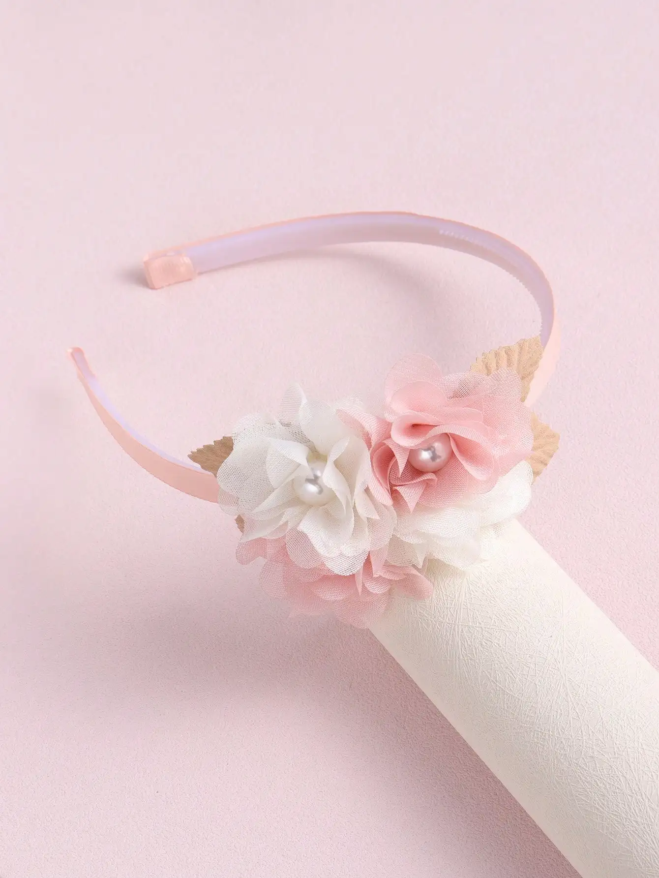 

1pc Girls Faux Pearl & Flower Decor Headband For Hair Decoration