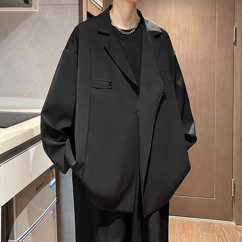 

Briti Sle Men's Jaet Cold Tone High End Design Button up irt Collar Long Sve Loose Fit Outerwear for Autumn