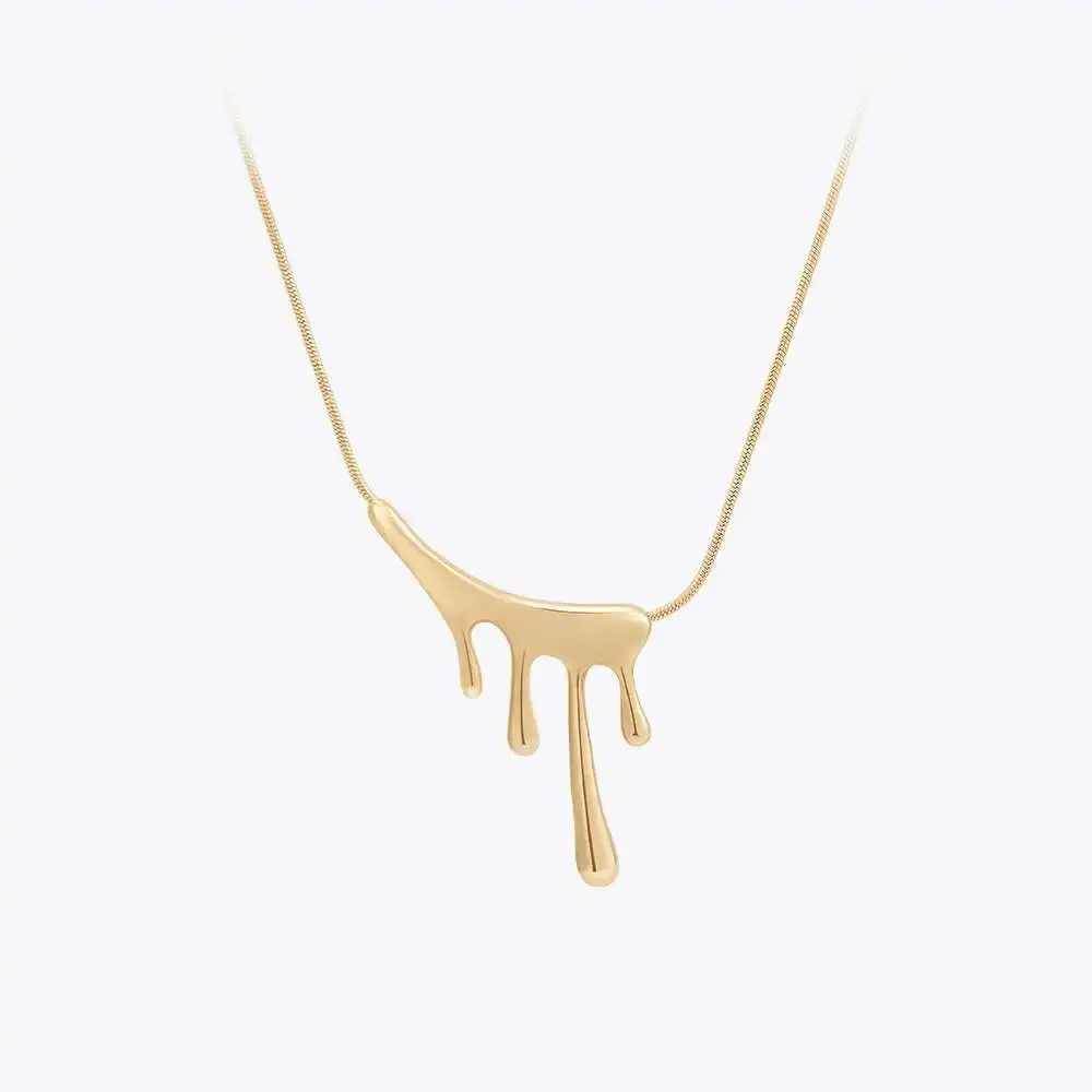 ENFASHION Pendants Blood Flow Shape Necklace For Women Gold Color Necklaces Trendy Simple Fashion Jewelry Everydaywear P233374