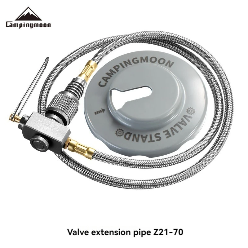 Campingmoon-屋外ストーブ延長パイプアダプター,フラットガスタンク,バルブ付き延長ライン,キャンプアクセサリー
