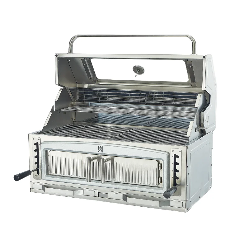 304 Stainless Steel Built-in Charcoal Grill with 4-Side Ventilation System Detachable Collector for Outdoor Kitchen