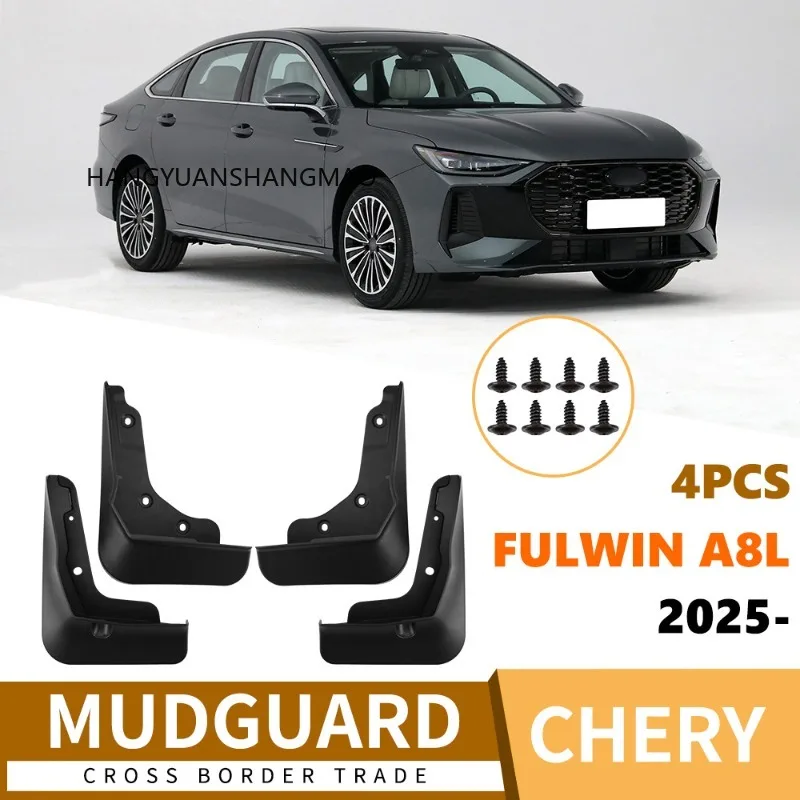 Mudguards Fenders For Chery Fulwin A8L 2025 Black ABS Automotive Tire Accessories Car Exterior Decor Protective Parts