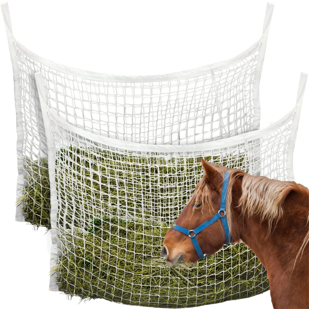 2025 120 X 90cm Knotless Horse Hay Net Horse Slow Feed Hanging Hay Net Bag Horse Goat Trailer Feeding Bag