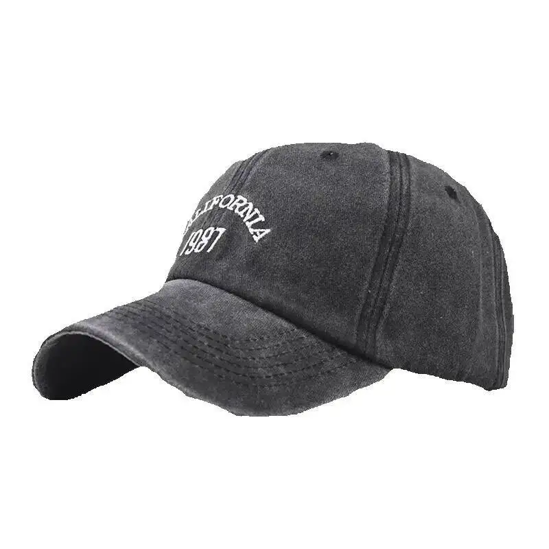 

New Washed Vintage 1987 Cotton Embroidered Baseball Unisex Korean Street Dance Personality Duckbill Cap