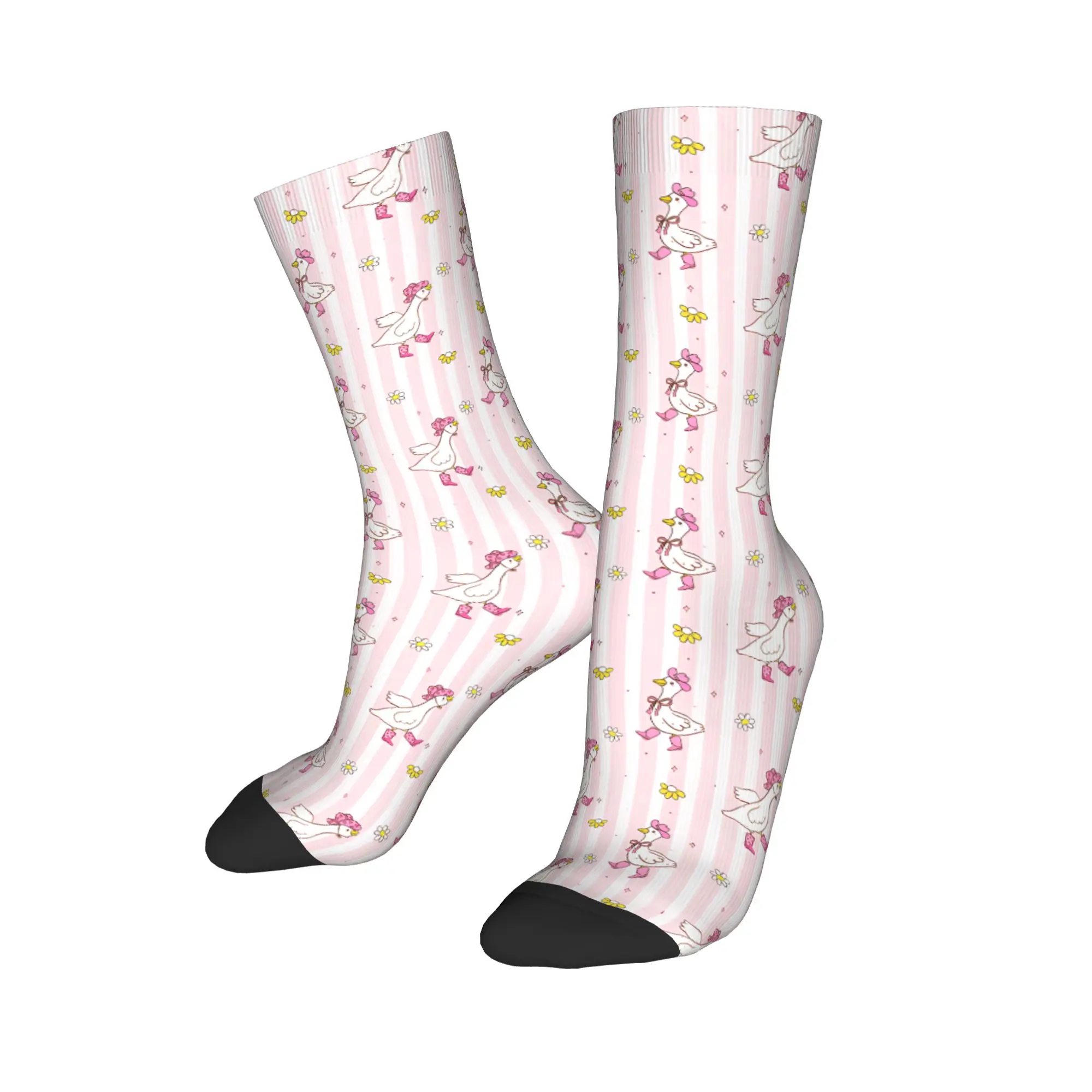 Cute Spring Cottagecore Goose Socks Winter  Stockings Casual Men Soft Breathable Socks Graphic Running Non Slip Socks