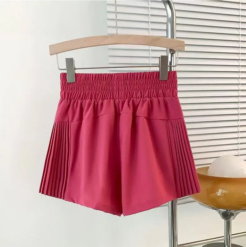 Neue Sportshorts für Damen, hohe Taille, Anti-Exposure, für Laufen, Training, Pilates, Fitness, Faltenrock, schnelltrocknende Yoga-Shorts – Detail 15