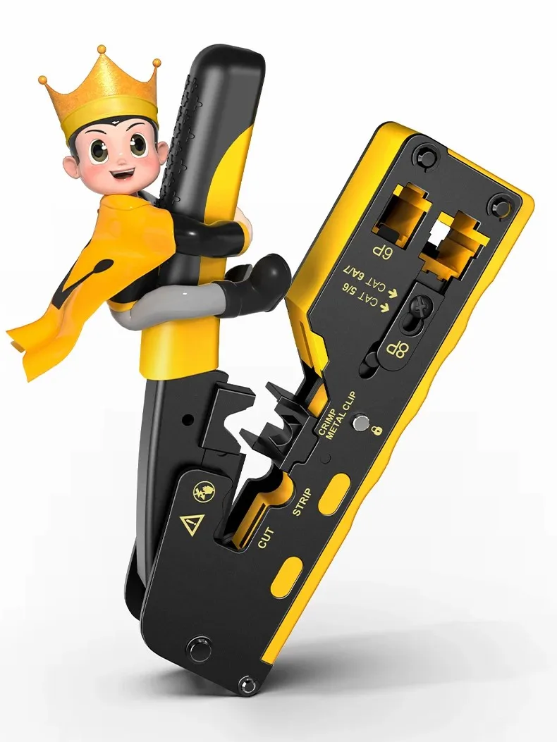 Imagem -06 - Zoerax Ethernet Crimping Tool Wire Cutter Crimper para Cat7 Cat6a Cat6 Cat5e Pass Through Conectores Rj45