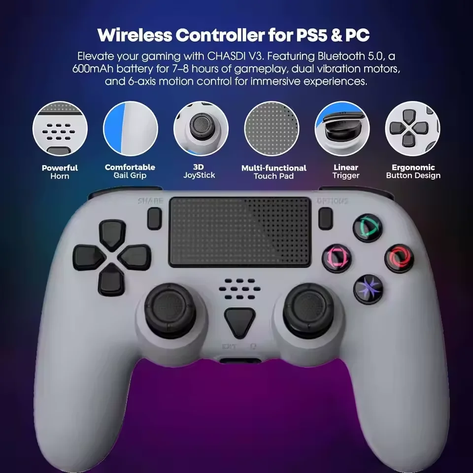 For PS5 Wireless Controller TP5-35137 with Dual Vibration,Turbo&Macro Definition,Programmable Back Buttons.Gamepad For PC/PS5