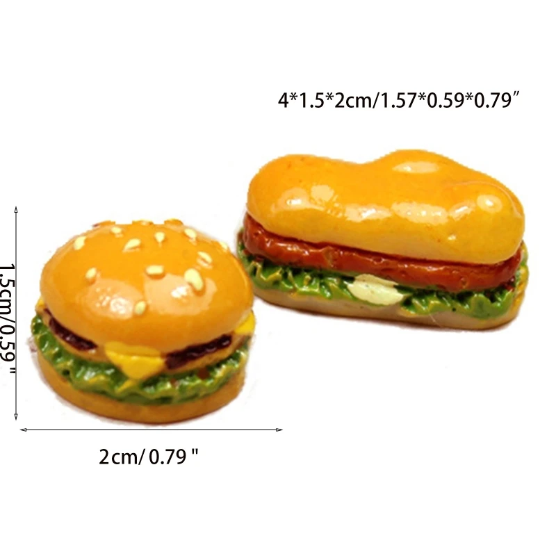 Prachtig harsmodel figuurbrood cheeseburger keukenvoedsel voor kinderen rollenspel