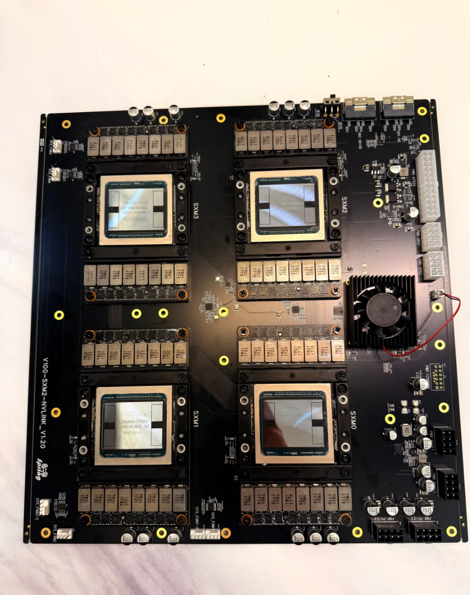 4-Way SXM2 GPU Carrier PCB Board Integrated NVLink Interconnect Interface