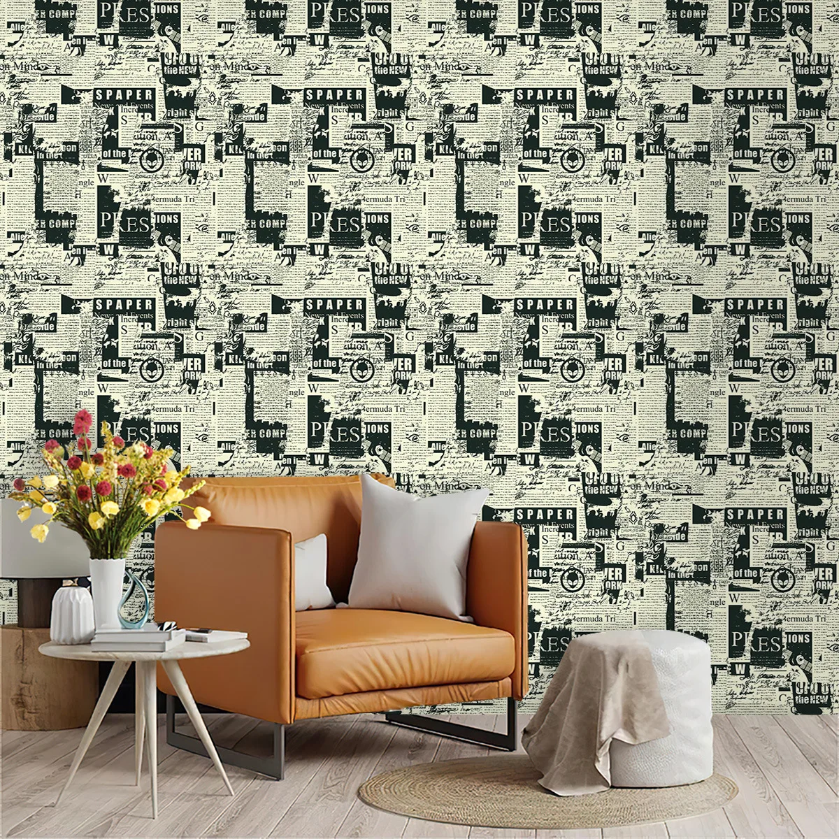 

Vintage Newspaper Peel and Stick Wallpaper Home Decor Self Adhesive Wall Paper Stick on Easy Peel Off Contact Paper for Bedroom