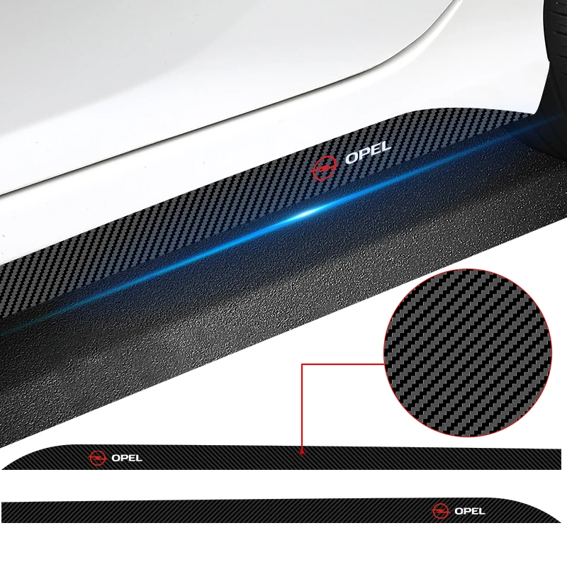 

2PCs Car Door Side Skirt Car Body Decal Carbon Fiber Art Stickers For Opel Insignia Astra Antara Meriva Zafira H G Corsa