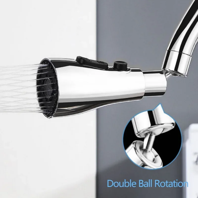 360° Rotating Kitchen Faucet Slim Waist Pressurized Anti-Splash Extended Filter Foam Universal Faucet Head Sprayer for Kitchen