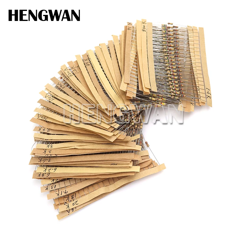 3120pcs 1/4W Carbon Film Resistor Kit 5% Resistance Assortment Set 156valuesX20pcs 1R - 10M ohm 0.25W Sample Pack