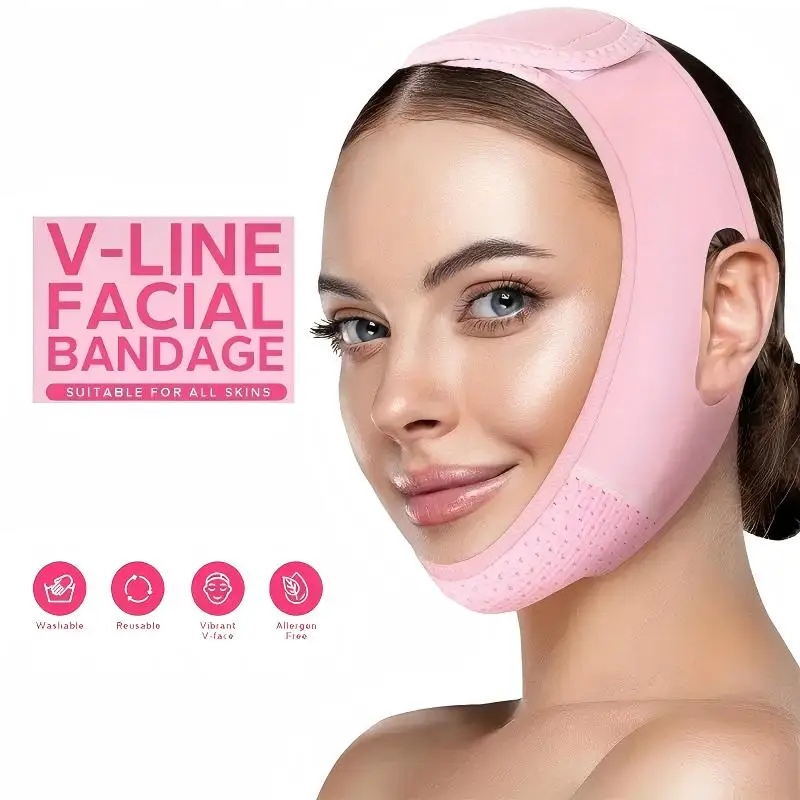 Reusable V-Line Lifting Mask, Chin Strap, Face Slimming Belt - Facial Lift Band for Sagging Prevention, V-Shape Face Contouring