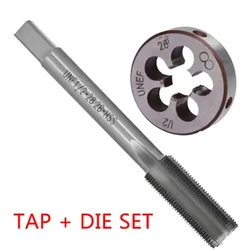1/2-28 Tap 1/2x28 Die TPI Kit UNEF HSS Right Hand Tools Tap And Die Set Titanium Nitride Coated Taps & Die Anti-Rust 1/2 28