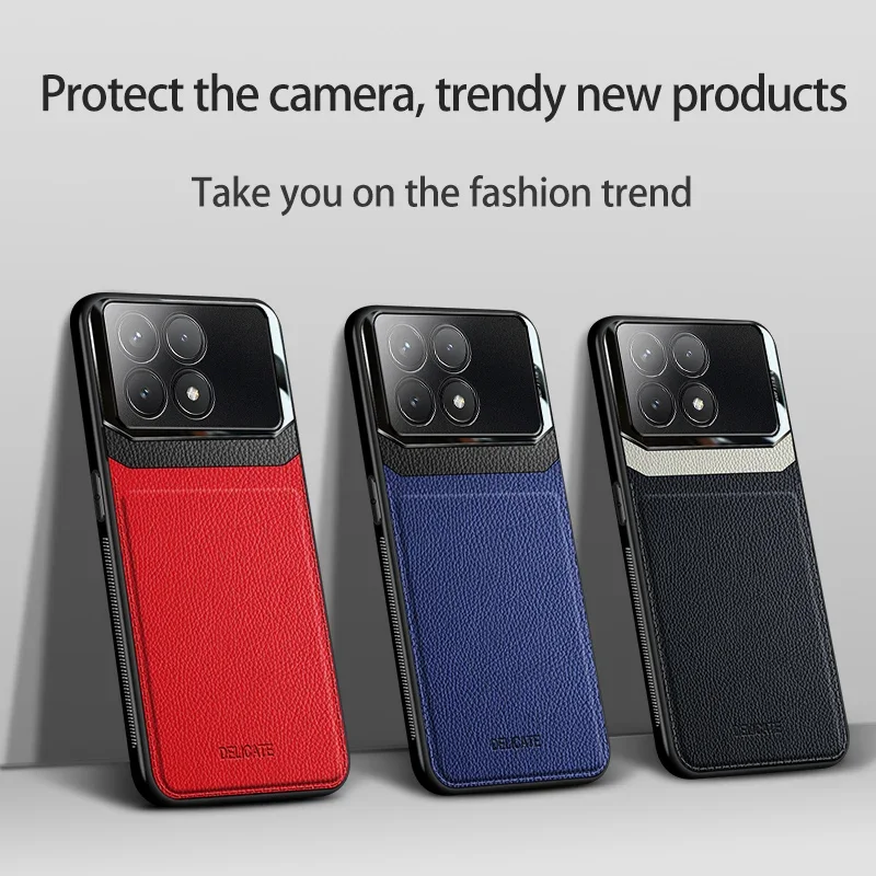 Leather Case for Redmi Turbo 4 Note 14 13 K70 Ultra K60 K50 Pro Xiaomi Poco M6 Pro X6 X5 Camera Full Protector Shockproof Cover - view 3