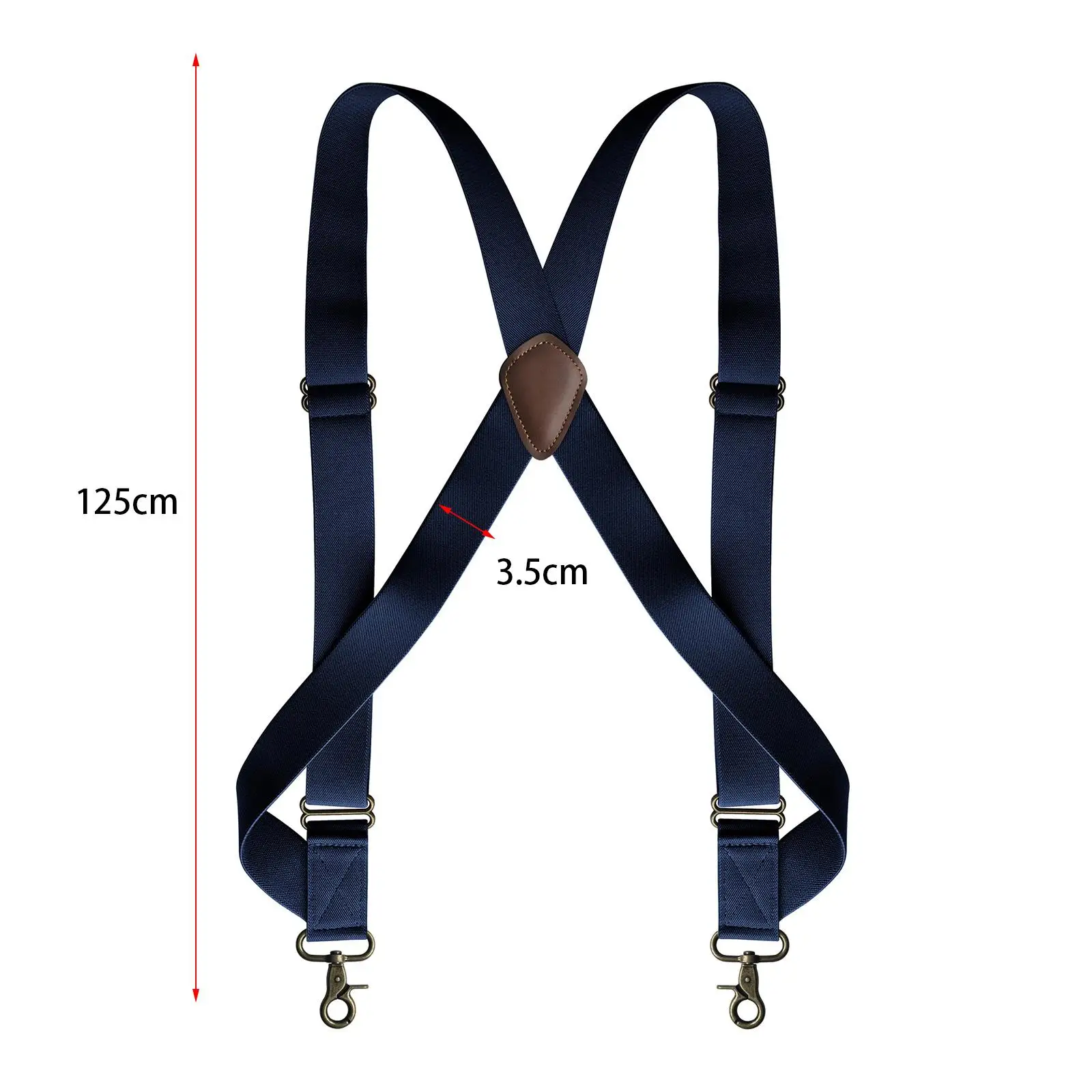 Tirantes para hombre, ganchos giratorios de alta resistencia, tirantes de camionero en forma de X elásticos