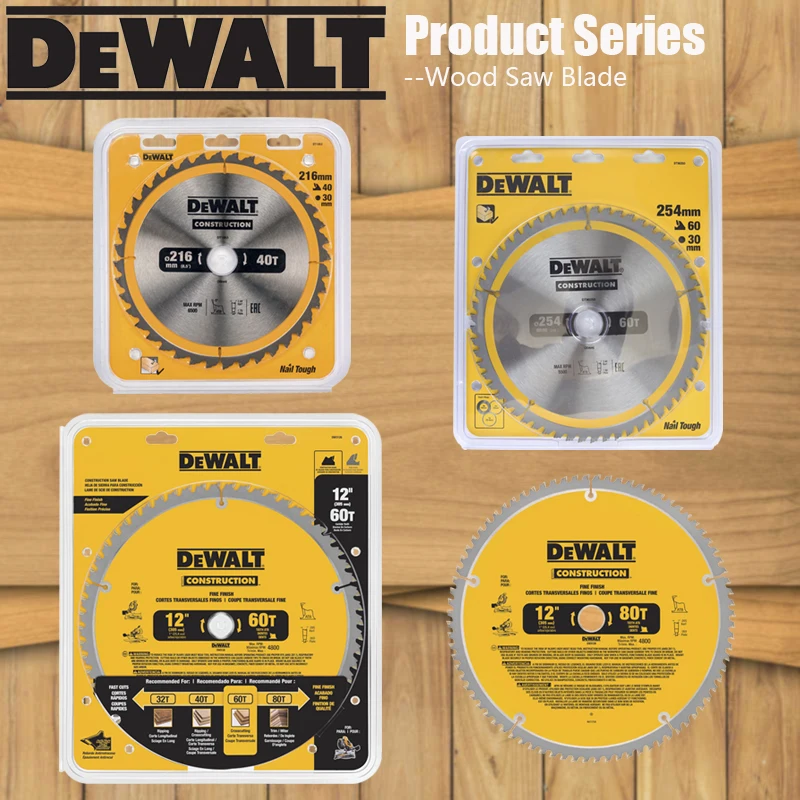 DEWALT Wood Saw Blade Series Hard Alloy 216/254/305MM 40T/60T/80T DT1953 DT90250 DW3126 DW3128 Tool Attachments