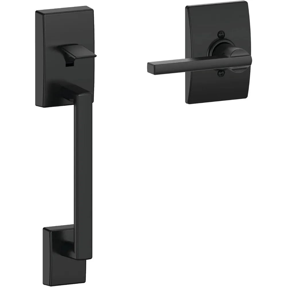 FE285 CEN 622 LAT CEN Century Front Entry Handleset with Latitude Lever, Lower Half Grip, Matte Black