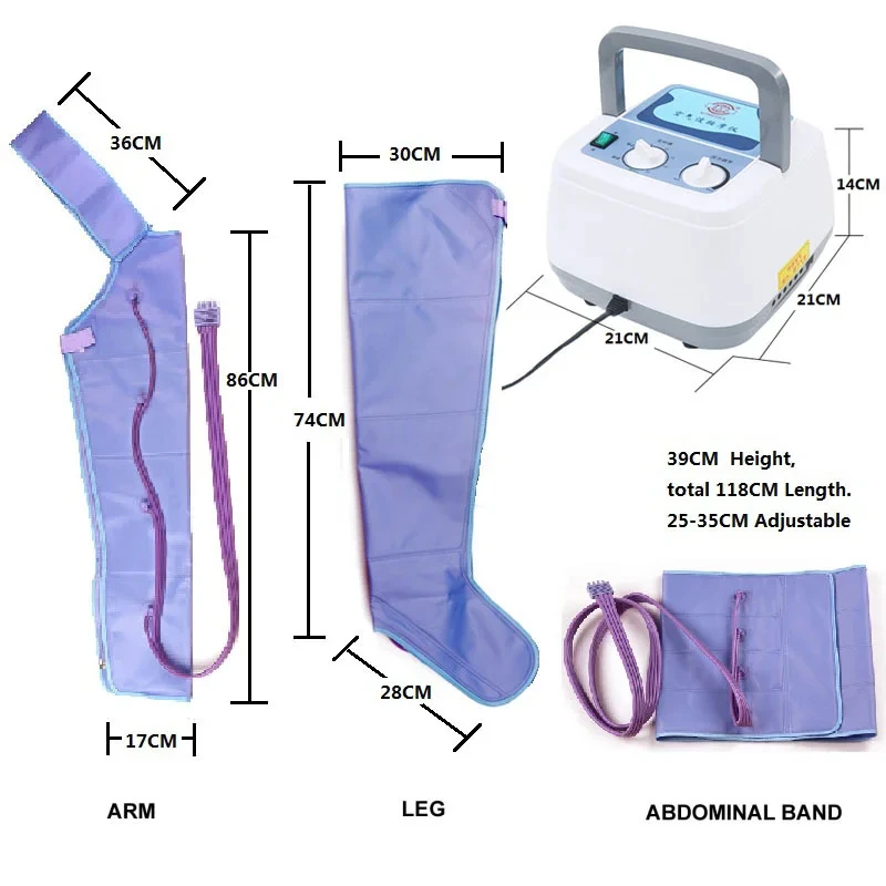 Kompresja powietrza masażer do nóg rękaw na nogi w talii masaż całego ciała ręczny kontroler pompa obiegowa do mięśni