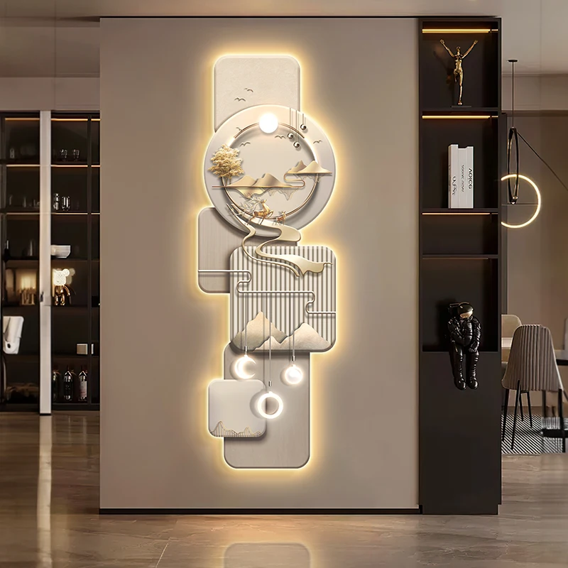 Entrance LED Wall Light Luxurious and Abstract Corridor Passage With Illuminated Wall Paintings Remote Remote Control Mural Lamp