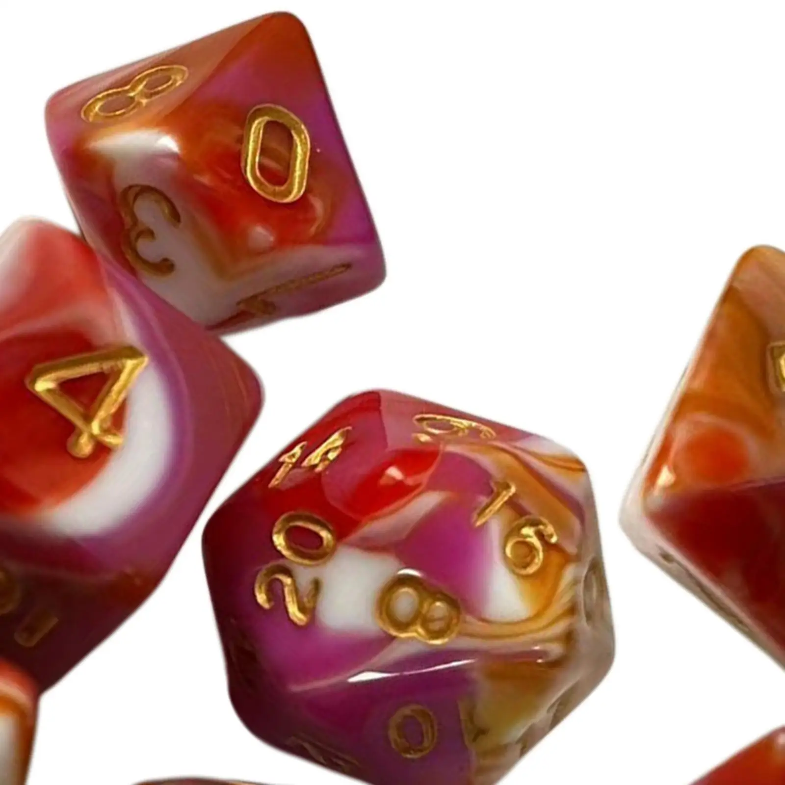 多面体ゲームダイス ロールプレイボードゲームパーティー用の滑らかなアクリル多面体ダイスセット