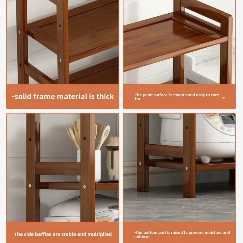 Multi-Tier Metal Shelving Rack Kitchen Storage Shelf Household Floor Standing Laundry Organizer Seasoning Holder Home